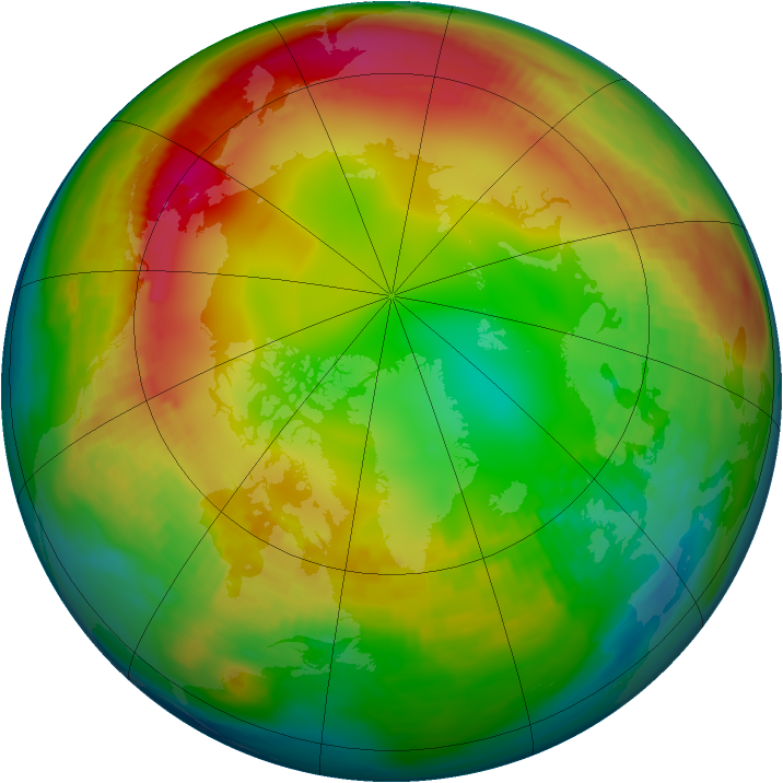 Arctic ozone map for 20 January 1986